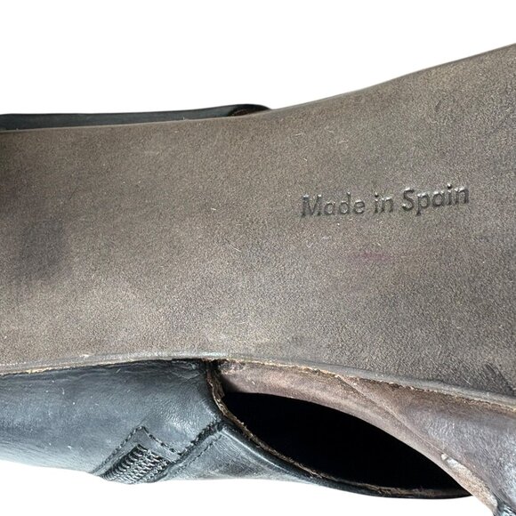 Coclico Fabiana Black Leather Cone Wooden Heel Zip Sandals - Picture 11 of 13